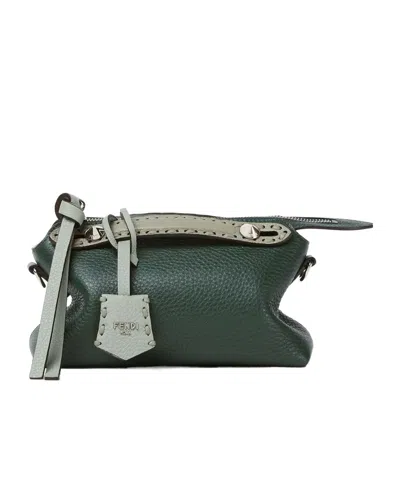 Fendi Multicolor Selleria Mini-bag With 156 Hand-sewn Topstitches In Green