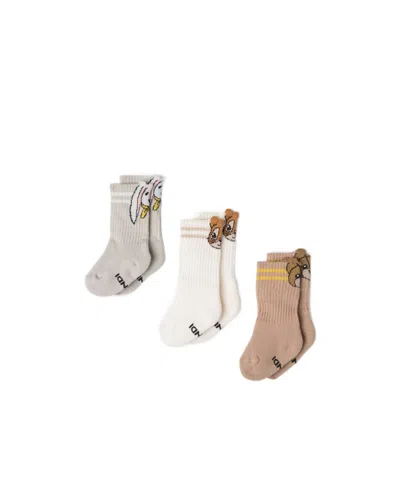 Fendi Multicolor Set Of Three Cotton Socks With Mascot