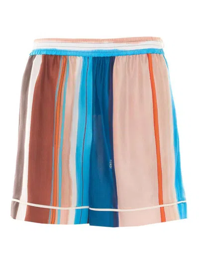 Fendi Venetian Stripes Relaxed Fit Lightweight Shorts In Multi
