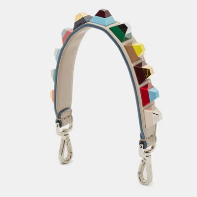 Pre-owned Fendi Multicolor Studded Mini Strap You Shoulder Strap