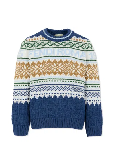 FENDI MULTICOLOR SWEATER FOR BOY WITH LOGO