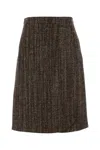 Fendi Rust Wool And Alpaca Skirt In Brown