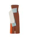 Fendi Colourblock Knitted Dress In Hazel Pale Blue