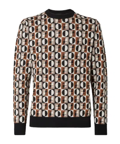 Fendi Multicolor Wool Jumper In Brown