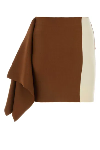 Fendi Multicolor Wool Mini Skirt In Multimattone