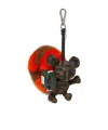 Fendi Multicolored Mink And Ff Canvas Charm In Brown