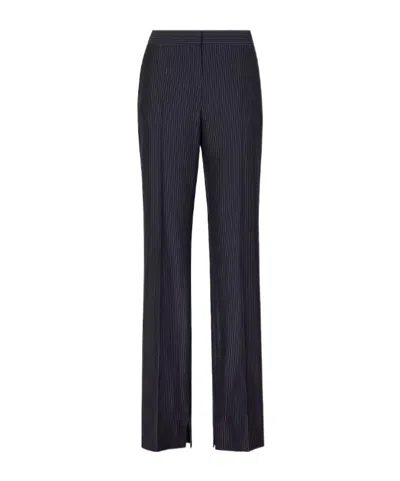Fendi Multicolored Pinstriped Wool Pants In Blue