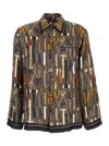 Fendi Ff And Tools Print Silk Shirt In Multicolor