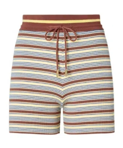 Fendi Multicolour Cotton Striped Knit Shorts