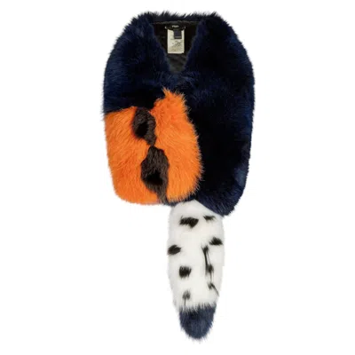 Pre-owned Fendi Multicolour Fur Scarf In Black