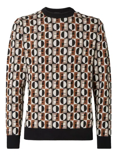FENDI MULTICOLOUR JACQUARD WOOL JUMPER
