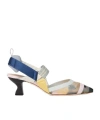 Fendi Multicolour Mesh Medium-heeled Slingbacks In Multi