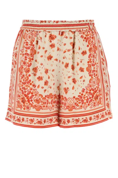 Fendi Multicolour Printed Silk Shorts