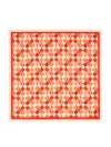 Fendi Multicolor Square Scarf With All-over Geometric Print And Ff Motif In Silk Woman In Red