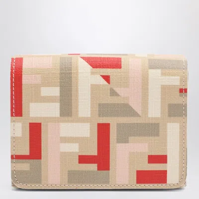 Fendi Multicoloured Ff Fabric Wallet Women In Neutral