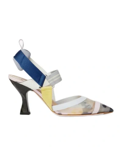 FENDI FENDI COLIBRÌ MESH HIGH-HEELED SLINGBACK PUMPS