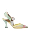 Fendi Multicoloured Mesh High-heeled Slingbacks In Multi