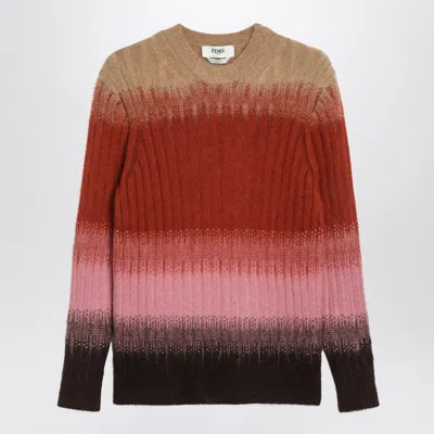 FENDI FENDI MULTICOLOURED MOHAIR AND WOOL SWEATER WOMEN