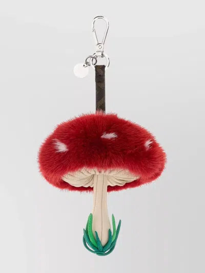 Fendi Mushroom Design Bag Featuring Leaf Accents In Red