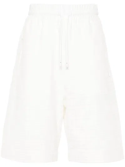 Fendi Ff-motif Deck Shorts In White