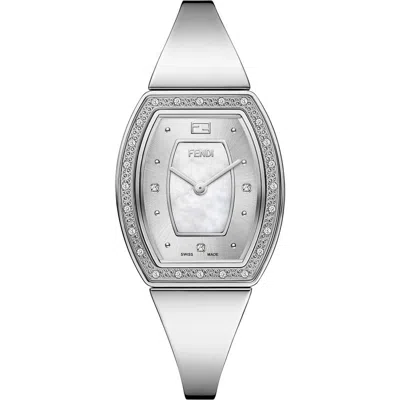 Fendi My Way Diamond Embellished Bracelet Watch, 28mm X 32.5mm In Stainless Steel