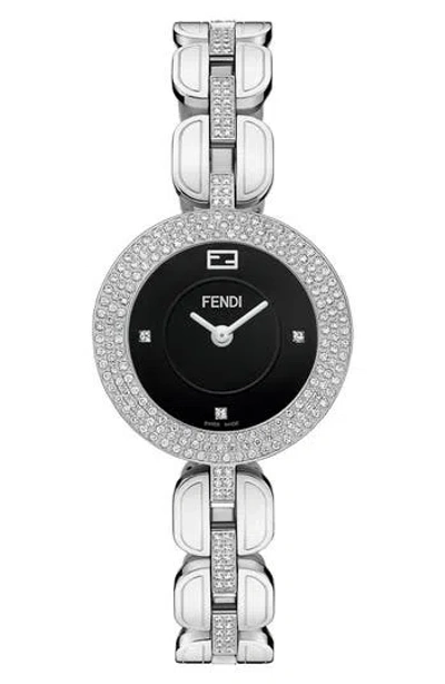 Fendi My Way Diamond Pavé Bracelet Watch, 28mm In Stainless Steel