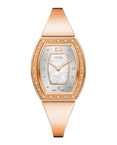 Fendi My Way Diamond Watch In Gold
