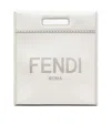 Fendi N-s Embossed Logo Tote Bag In Gray