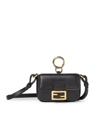 Fendi Nano Baguette Charm In Black Nappa