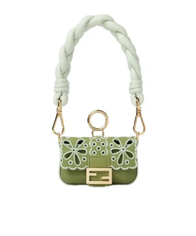 Fendi Nano Baguette Maxi Handle Charm In Green