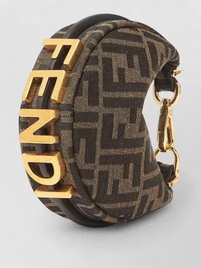 Fendi Nano Graphy Jacquard Leather Clutch Bag