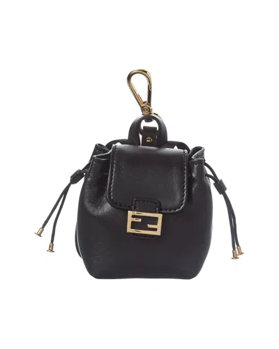 Fendi Nano Leather Backpack Charm In Black