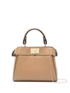 Fendi Peekaboo Nano Leather Mini Bag In Brown