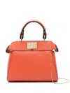 Fendi Peekaboo Chain Shoulder Bag In Orange