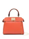 Fendi Peekaboo Chain Shoulder Bag In Orange