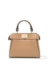 Fendi Peekaboo Nano Leather Mini Bag In Brown
