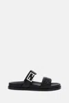 Fendi Nappa Leather Feel Double-band Slides Shoes