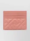 Fendi Nappa Leather Baguette Cardholder With Embossed Pattern In Pink
