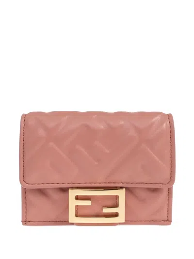 Fendi Nappa Leather Baguette Micro Trifold Wallet
