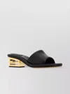 Fendi Nappa Leather Baguette Mules With Block Heel