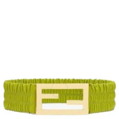 Fendi Nappa-leather Elastic Belt In Green