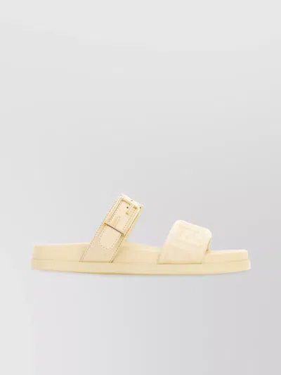 Fendi Nappa Leather Feel Sandals In Neutral