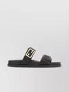 Fendi Nappa Leather Sandals Flat Sole In Black