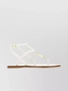 FENDI NAPPA LEATHER THONG SANDALS WITH METAL O'LOCK DETAIL