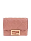 Fendi Nappa Leather Uette Micro Trifold Wallet Accessories In Pink
