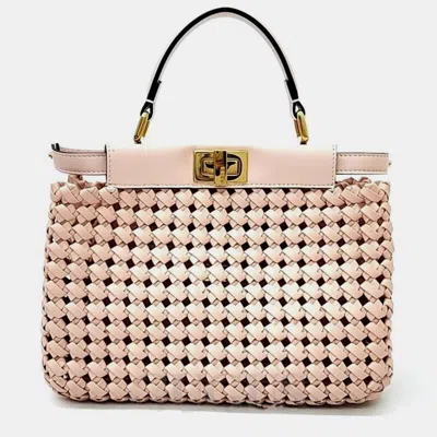 Pre-owned Fendi Nappa Peekaboo Mini Bag In Pink