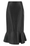 Fendi High-waisted Ruffled Hem Skirt In Black