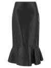 Fendi High-waisted Ruffled Hem Skirt In Black