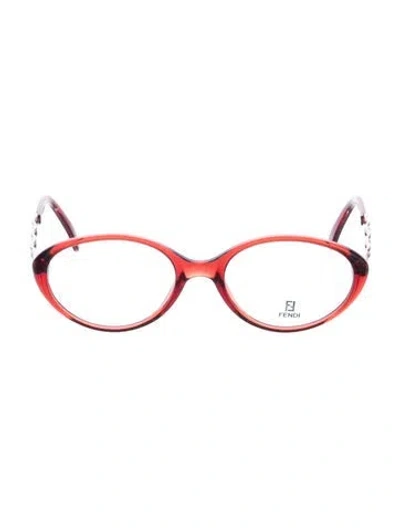Pre-owned Fendi Narrow Eyeglasses In Red