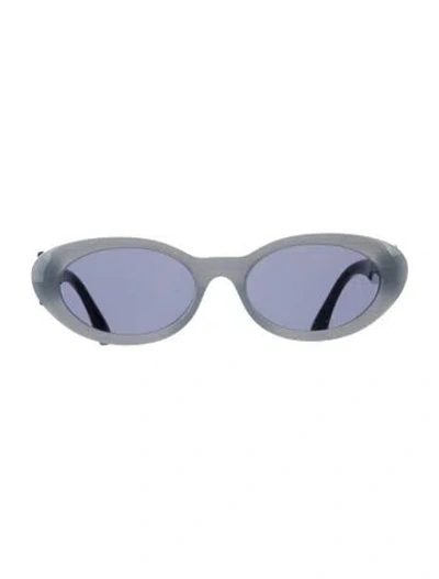 Pre-owned Fendi Narrow Tinted Sunglasses In Blue